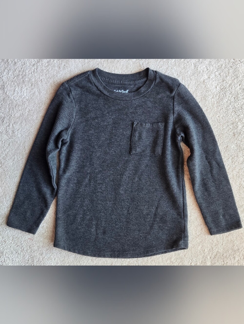 Cat & Jack Charcoal Long-Sleeve Pocket Tee